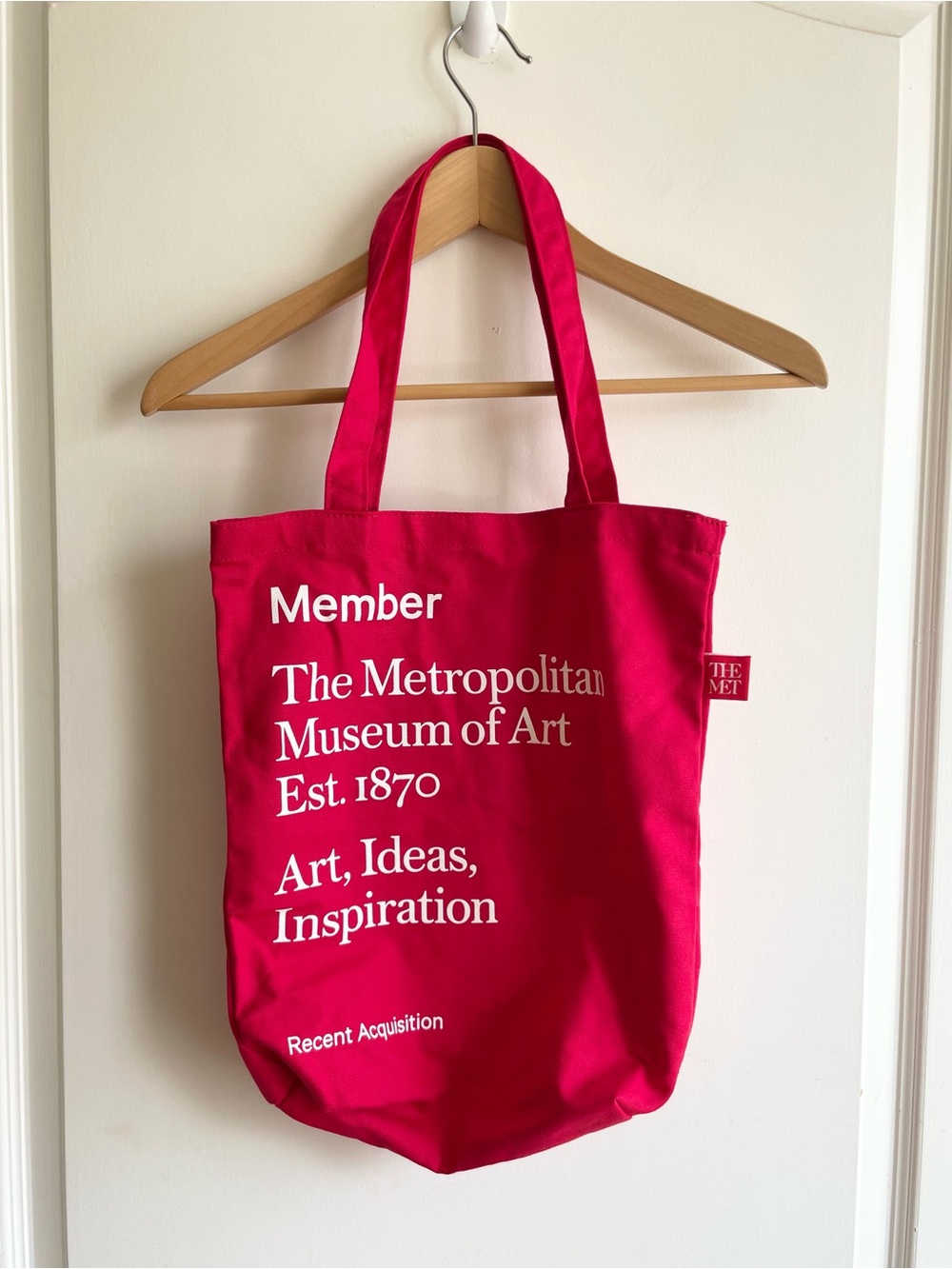 Vintage Metropolitan Museum Of Art Red Tote The Met Book Tote Cherry Red NYC